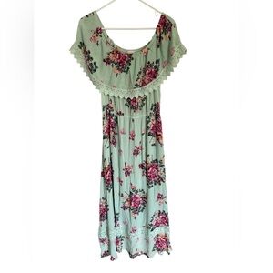 Altar'd State Mint Floral Maxi Dress Size L